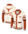 Colosseum Women's Cream Texas Longhorns Wild Collective Button-up Jacquard Sweater In Cream