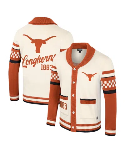 Colosseum Women's Cream Texas Longhorns Wild Collective Button-up Jacquard Sweater
