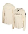 Colosseum Women's Cream Texas Tech Red Raiders Oht Military Appreciation Casey Raglan Long Sleeve Hoodie T-shi In Cream