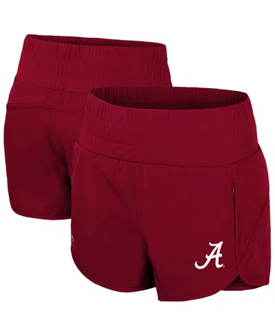 Colosseum Women's Crimson Alabama Crimson Tide Stop By Smocked High Waist Shorts