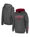 Colosseum Women's Charcoal Alabama Crimson Tide Arch And Logo 1 Pullover Hoodie In Charcoal