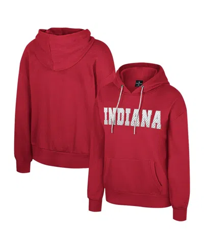 Colosseum Crimson Indiana Hoosiers Reflection Rhinestone Drawcord Pullover Hoodie