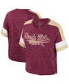 Colosseum Women's Garnet Florida State Seminoles Color Block Scoop Neck T-shirt In Garnet