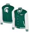 Colosseum Women's Green Michigan State Spartans French Baguette Full Snap Fleece Jacket In Green