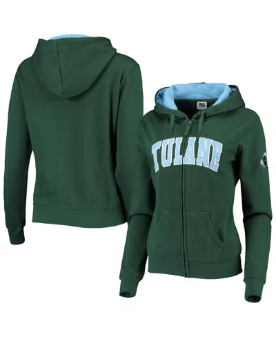 Colosseum Green Tulane Green Wave Arched Name Full-zip Hoodie