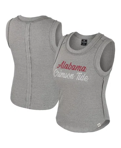 COLOSSEUM WOMEN'S HEATHER GRAY ALABAMA CRIMSON TIDE BEACH YOU RIBBED TRI-BLEND TANK TOP