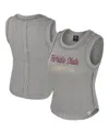 Colosseum Heather Gray Alabama Crimson Tide Beach You Ribbed Tri-blend Tank Top In Heather Gray