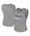 Colosseum Women's Heather Gray Kentucky Wildcats Beach You Ribbed Tri-blend Tank Top In Gray