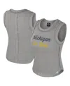Colosseum Women's Heather Gray Michigan Wolverines Beach You Ribbed Tri-blend Tank Top In Gray