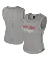 Colosseum Heather Gray Alabama Crimson Tide Beach You Ribbed Tri-blend Tank Top In Heather Gray