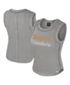 Colosseum Women's Heather Gray Tennessee Volunteers Beach You Ribbed Tri-blend Tank Top In Gray