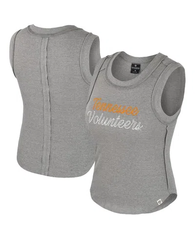 Colosseum Women's Heather Gray Tennessee Volunteers Beach You Ribbed Tri-blend Tank Top