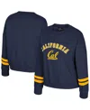 Colosseum Women's Navy Cal Bears Splashy Crewneck Fleece Sweatshirt In Blue