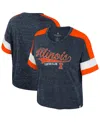 Colosseum Women's Navy Illinois Fighting Illini Color Block Scoop Neck T-shirt In Navy