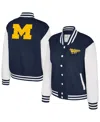 Colosseum Women's Navy Michigan Wolverines French Baguette Full Snap Fleece Jacket In Blue