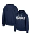 Colosseum Navy Michigan Wolverines Reflection Rhinestone Drawcord Pullover Hoodie In Blue