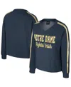 Colosseum Women's Navy Notre Dame Fighting Irish Treasures Long Sleeve V-neck T-shirt In Navy