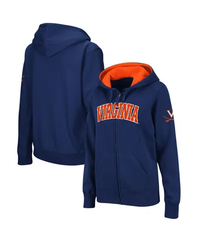 Colosseum Navy Virginia Cavaliers Arched Name Full-zip Hoodie