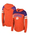 Colosseum Women's Orange Clemson Tigers Speckled Colorblock Long Sleeve Hooded T-shirt In Orange