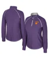 Colosseum Women's Purple Clemson Tigers Bikram Raglan Quarter-zip Sweatshirt In Purple