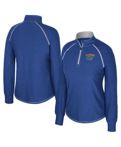 Colosseum Women's Royal Florida Gators Bikram Raglan Quarter-zip Sweatshirt In Blue