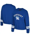 Colosseum Women's Royal Kentucky Wildcats Splashy Crewneck Fleece Sweatshirt In Blue
