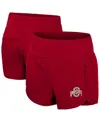 Colosseum Scarlet Ohio State Buckeyes Stop By Smocked High Waist Shorts