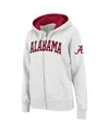 Colosseum Stadium Athletic White Alabama Crimson Tide Arched Name Full-zip Hoodie In White