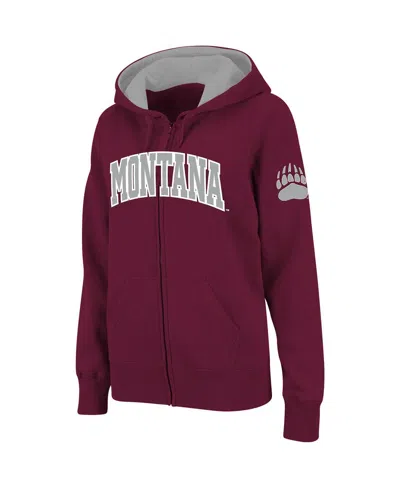 Colosseum Stadium Athletic Maroon Montana Grizzlies Arched Name Full-zip Hoodie