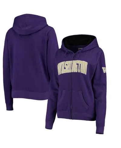 Colosseum Stadium Athletic Purple Washington Huskies Arched Name Full-zip Sweatshirt