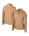 Colosseum Women's Tan Oregon Ducks Oht Military Appreciation Sand Tatum Quarter-snap Raglan Jacket In Tan