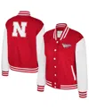Colosseum Women's Texas Scarlet Nebraska Huskers French Baguette Full Snap Fleece Jacket In Red