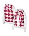 Colosseum Women's White Alabama Crimson Tide The Dealio Argyle Full-zip Jacket In White