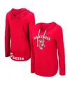 Colosseum Women's Wisconsin Badgers My Lover Long Sleeve Hoodie T-shirt In Red