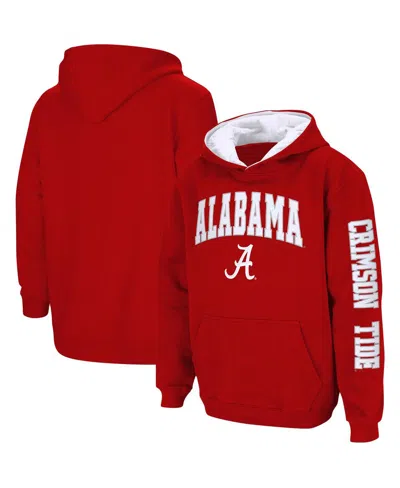 COLOSSEUM YOUTH BOYS COLOSSEUM CRIMSON ALABAMA CRIMSON TIDE 2-HIT TEAM PULLOVER HOODIE