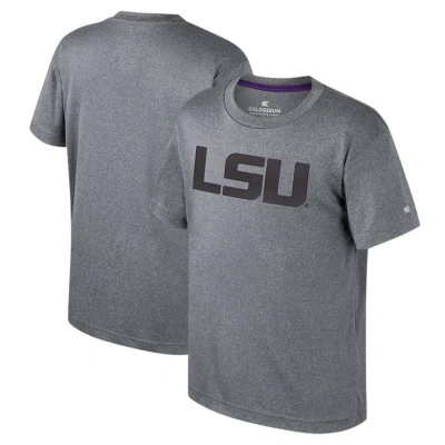 Colosseum Kids' Youth  Heather Charcoal Lsu Tigers Very Metal T-shirt