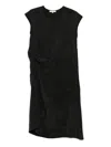 Colour 5 Power Crinkled-finish Midi Dress In Black