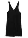 Colour 5 Power Slub-texture Midi Dress In Black