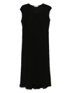 Colour 5 Power Crinkled-finish Midi Dress In Black