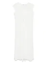 Colour 5 Power Slub-texture Midi Dress In White
