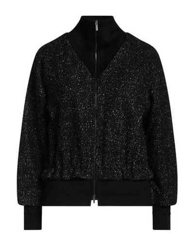 Colour 5 Power Woman Jacket Black Size L Viscose, Virgin Wool, Polyester, Wool, Acrylic