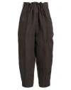 Colour 5 Power Woman Pants Brown Size M Linen In Brown