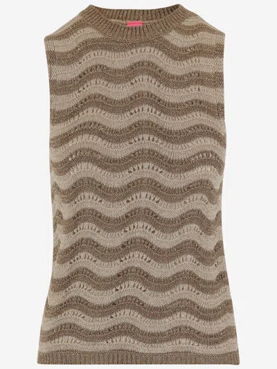 Colour Market® Colour Market Viscose Blend Top With Wavy Pattern In Multi
