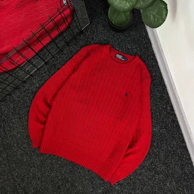 Pre-owned Coloured Cable Knit Sweater X Polo Ralph Lauren Sweater Polo Ralph Laurent Vintage Knitwear Y2k Style In Red