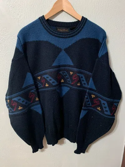 Pre-owned Coloured Cable Knit Sweater X Vintage Chutes And Ladders Knit Sweater In Black