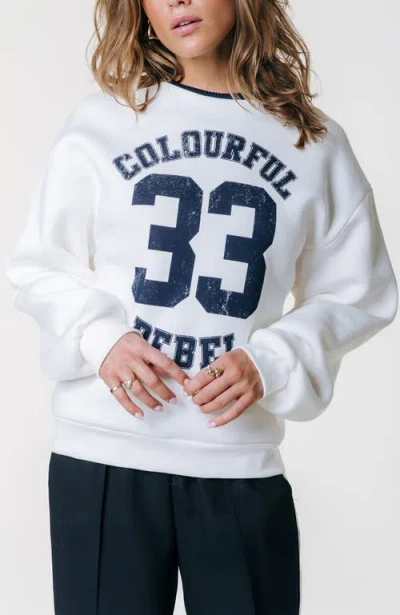 Colourful Rebel Cr 33 Dropped Shoulder Sweat In Multi