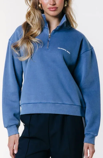 Colourful Rebel Cr 85 Washed Zip Sweat In Multi