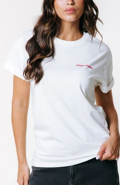 Colourful Rebel Cr Flower Boxy Tee In White