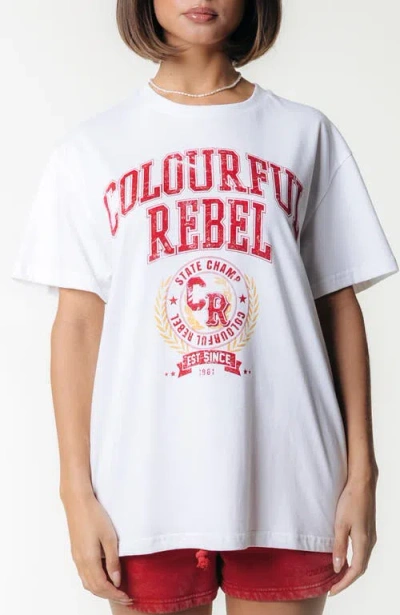 Colourful Rebel Cr Varsity Loosefit Tee In White