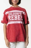 Colourful Rebel Logo Block Acid Wash Loosefit Tee